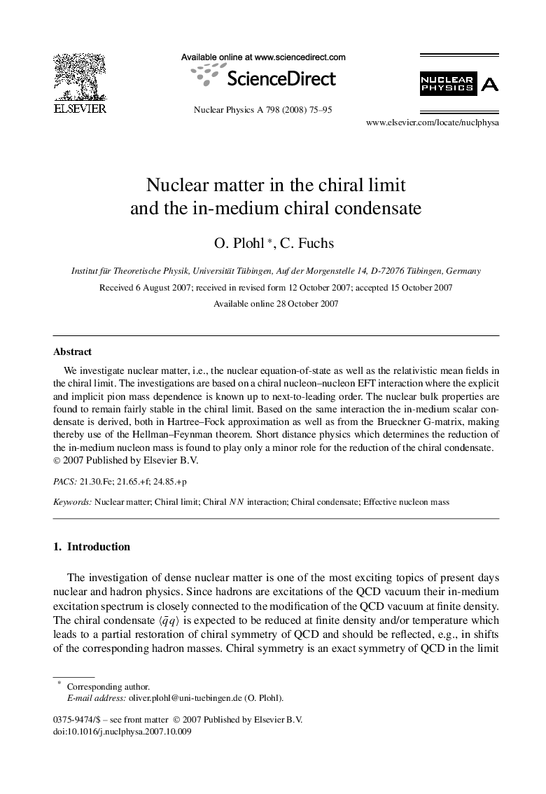 Nuclear matter in the chiral limit and the in-medium chiral condensate