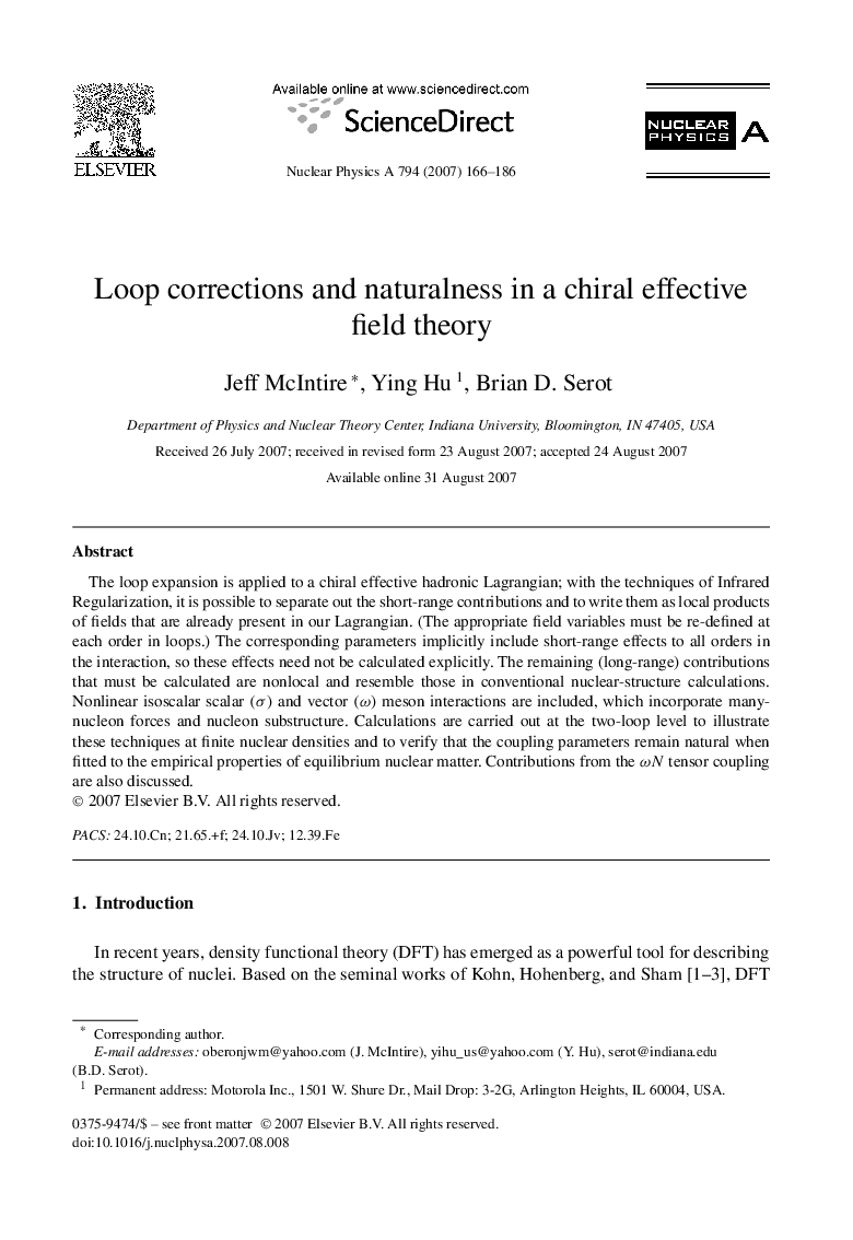 Loop corrections and naturalness in a chiral effective field theory