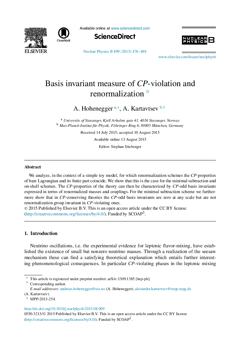 Basis invariant measure of CP-violation and renormalization 