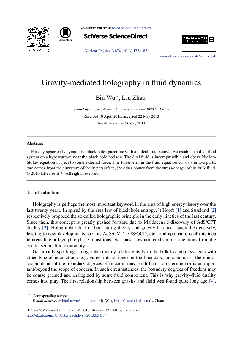 Gravity-mediated holography in fluid dynamics