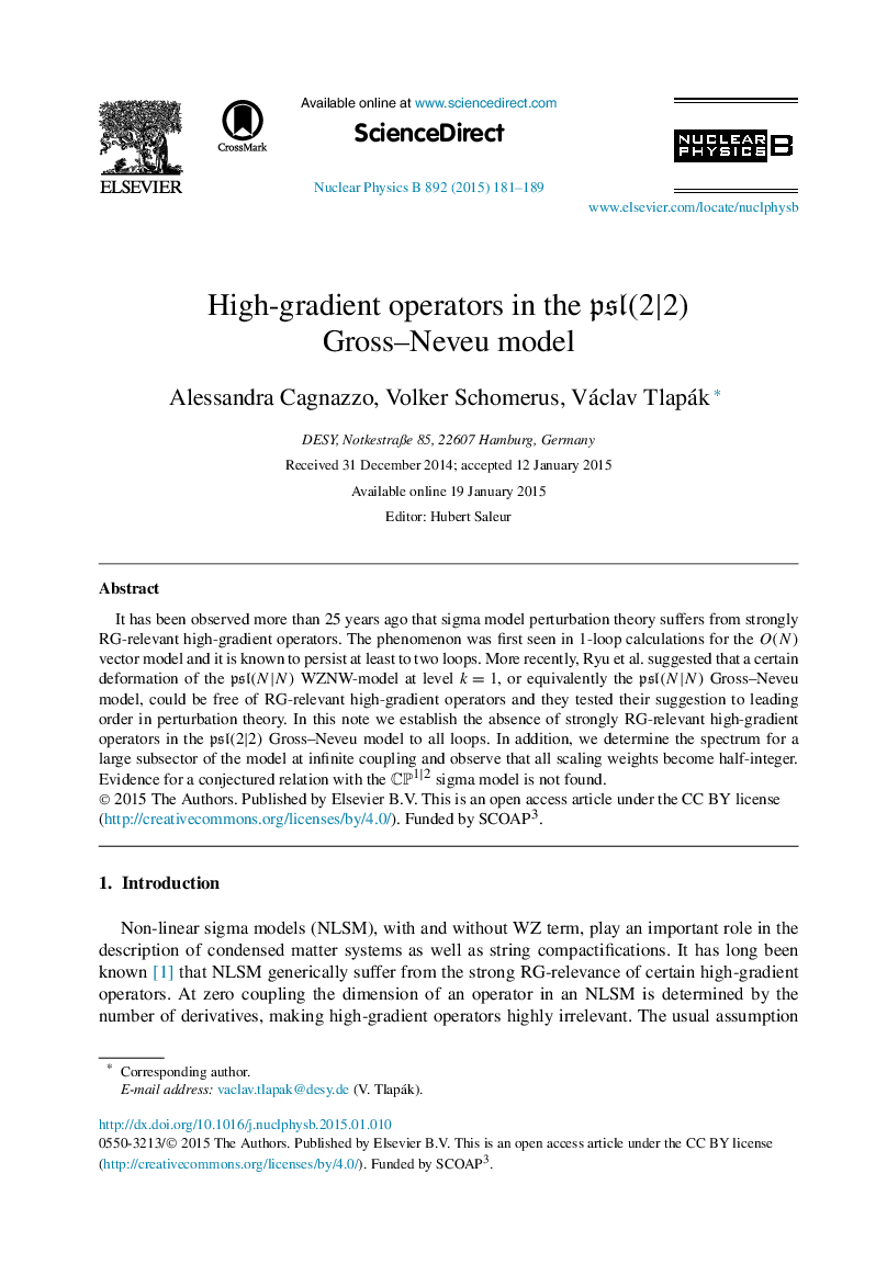 High-gradient operators in the psl(2|2)psl(2|2) Gross–Neveu model