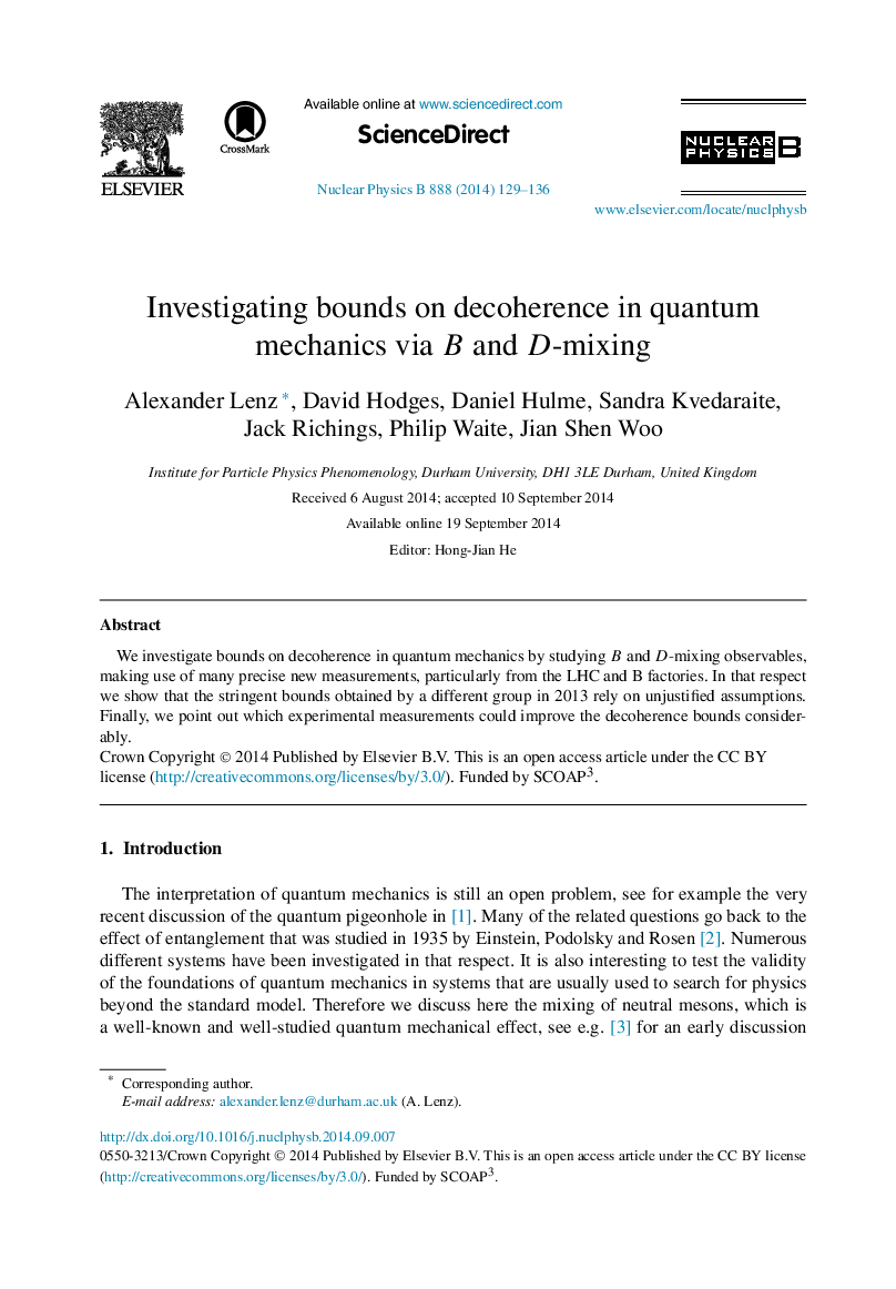 Investigating bounds on decoherence in quantum mechanics via B and D-mixing