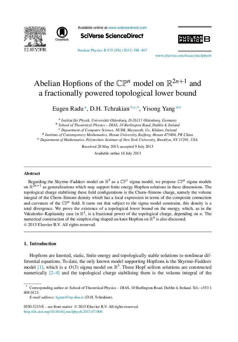 Abelian Hopfions of the CPn model on R2n+1 and a fractionally powered topological lower bound