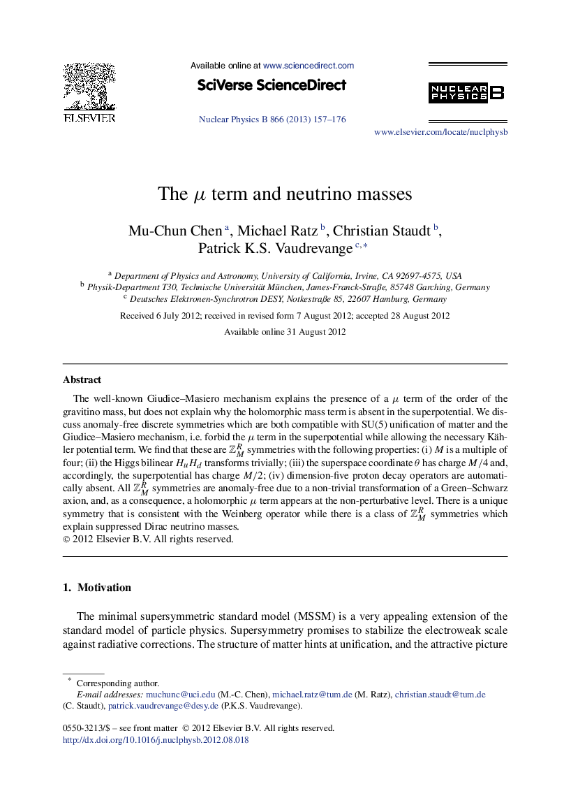 The Î¼ term and neutrino masses