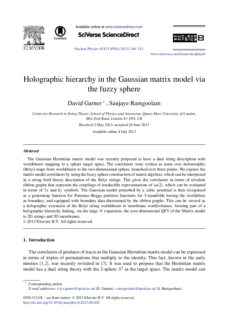 Holographic hierarchy in the Gaussian matrix model via the fuzzy sphere