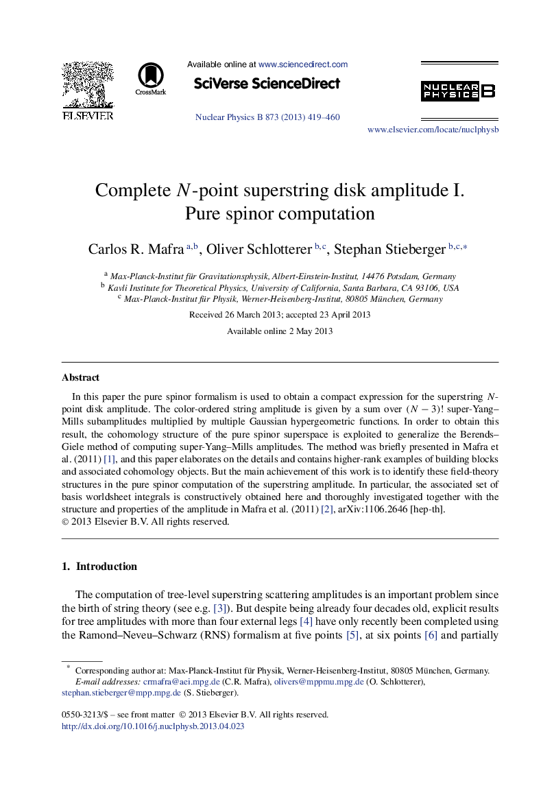Complete N-point superstring disk amplitude I. Pure spinor computation