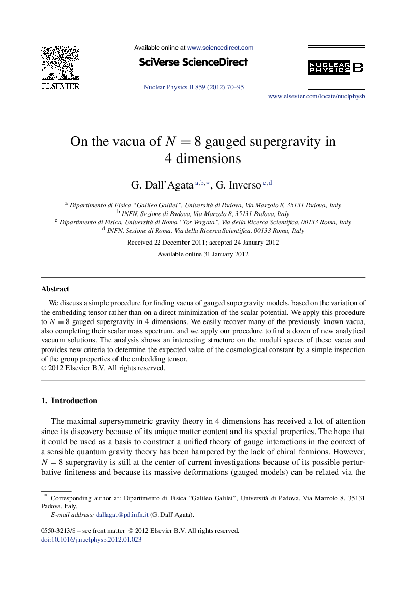 On the vacua of N=8 gauged supergravity in 4 dimensions