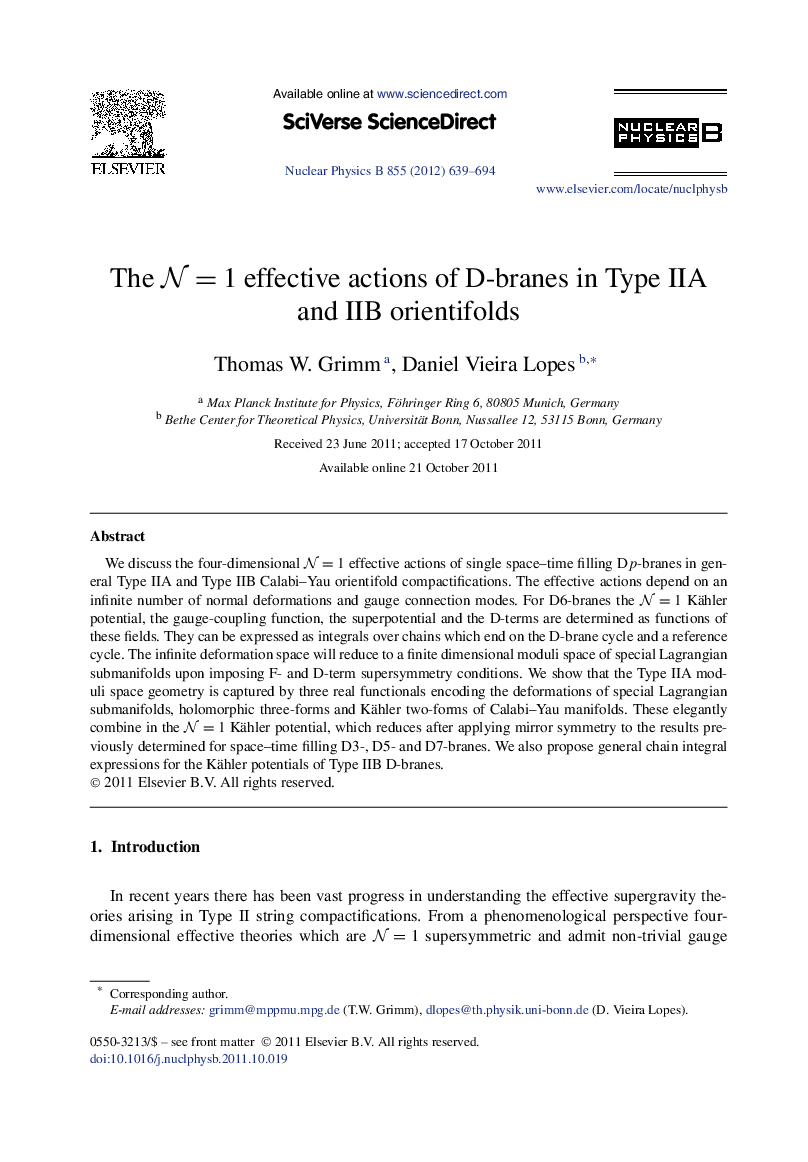 The N=1N=1 effective actions of D-branes in Type IIA and IIB orientifolds