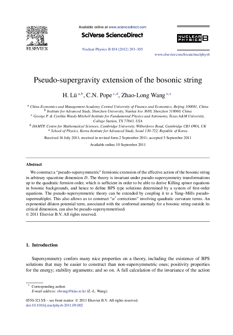 Pseudo-supergravity extension of the bosonic string