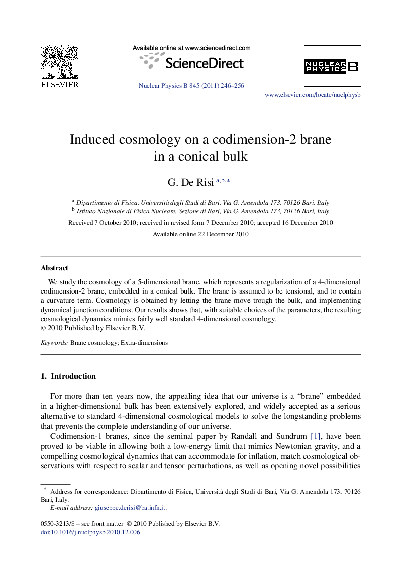Induced cosmology on a codimension-2 brane in a conical bulk