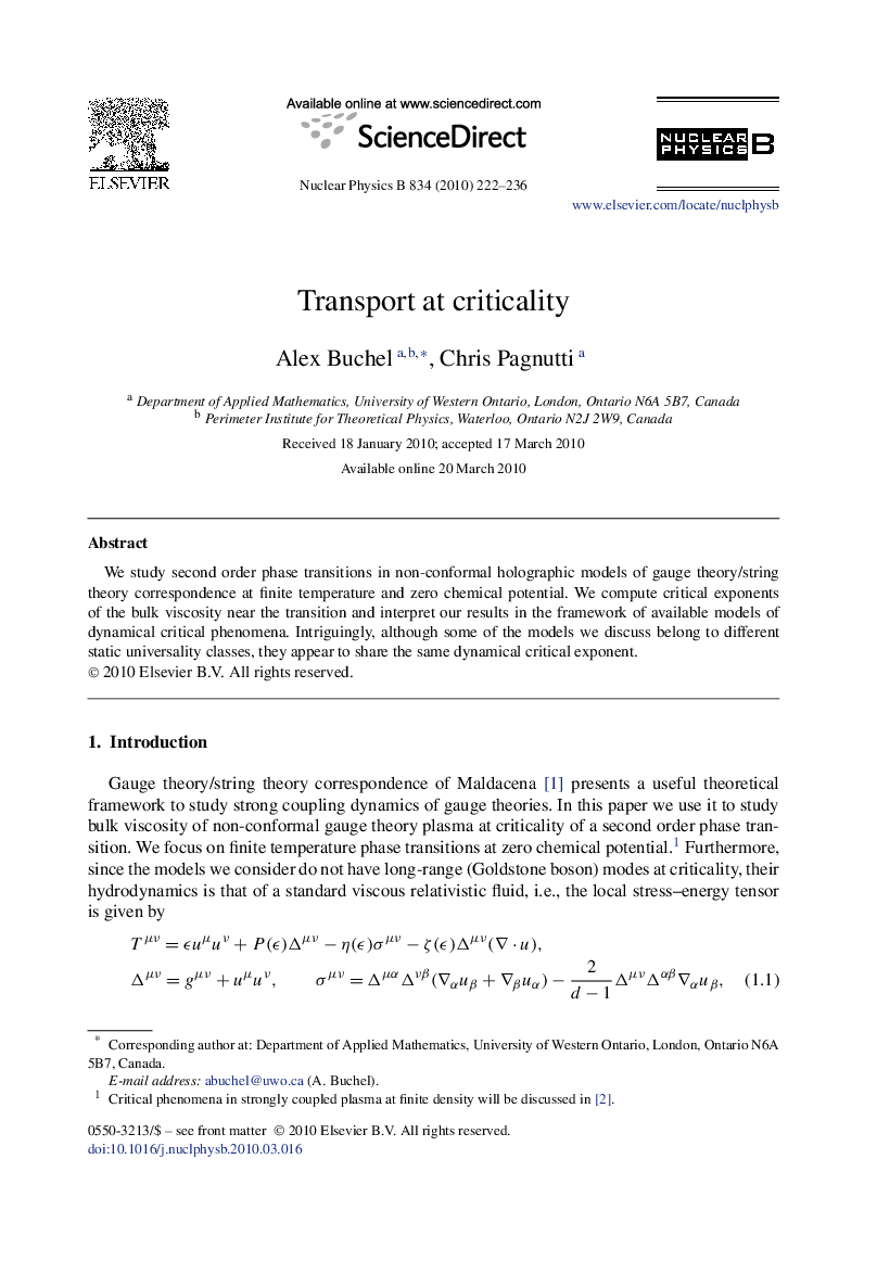 Transport at criticality