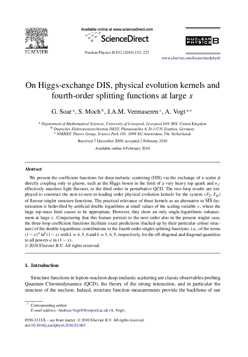 On Higgs-exchange DIS, physical evolution kernels and fourth-order splitting functions at large x