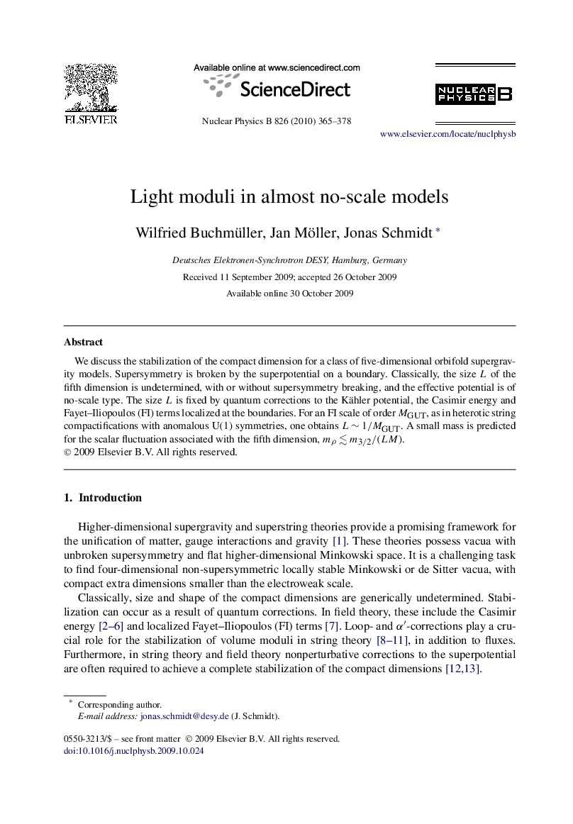 Light moduli in almost no-scale models