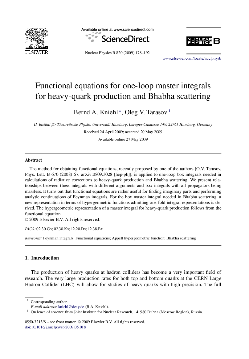 Functional equations for one-loop master integrals for heavy-quark production and Bhabha scattering