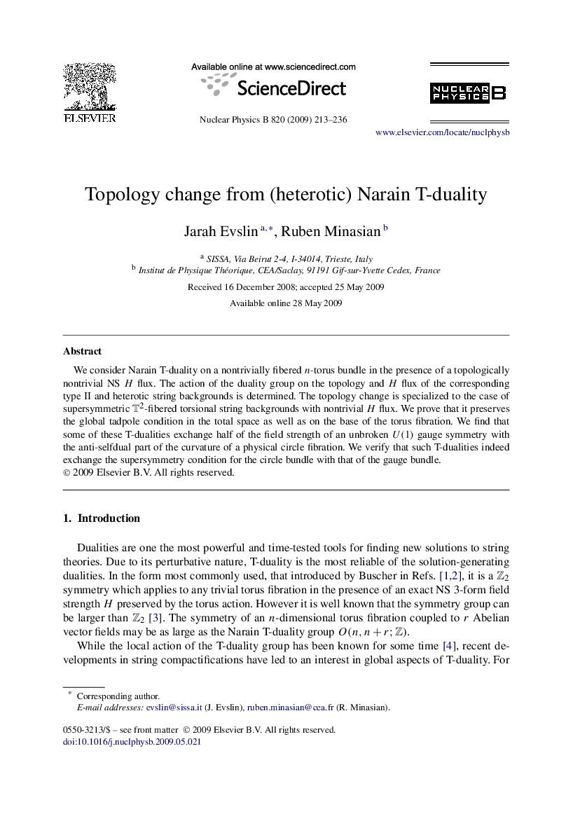 Topology change from (heterotic) Narain T-duality