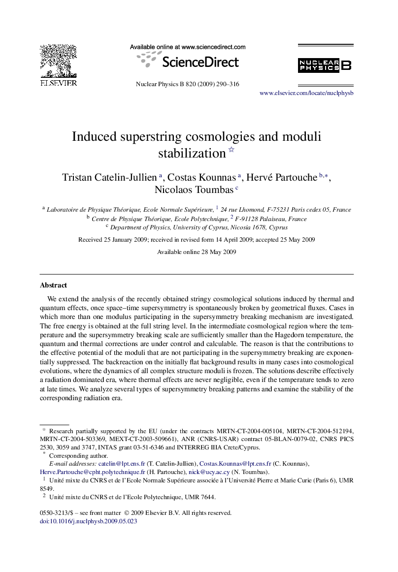 Induced superstring cosmologies and moduli stabilization 