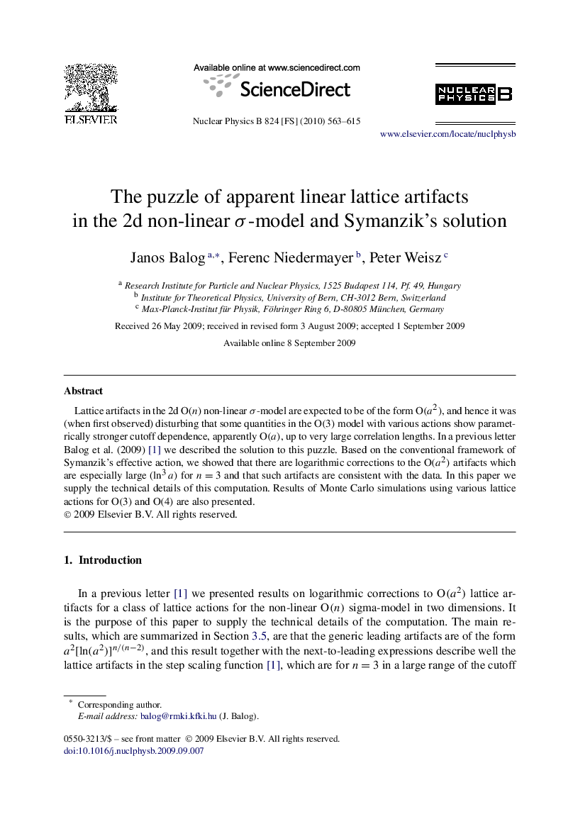 The puzzle of apparent linear lattice artifacts in the 2d non-linear σ-model and Symanzik's solution