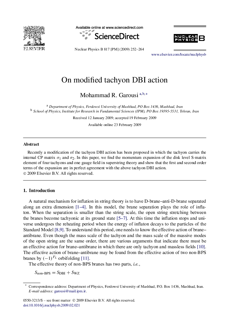 On modified tachyon DBI action