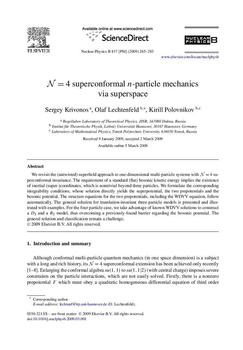 N=4 superconformal n-particle mechanics via superspace