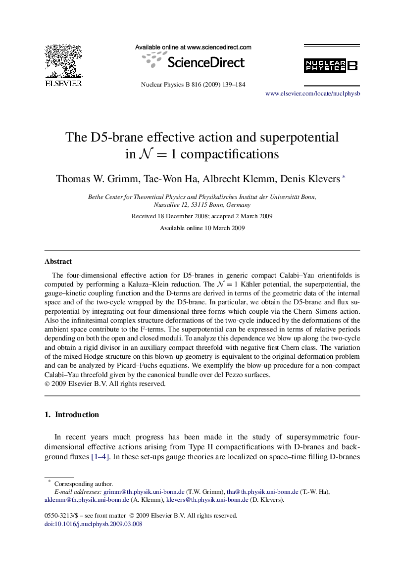 The D5-brane effective action and superpotential in N=1 compactifications