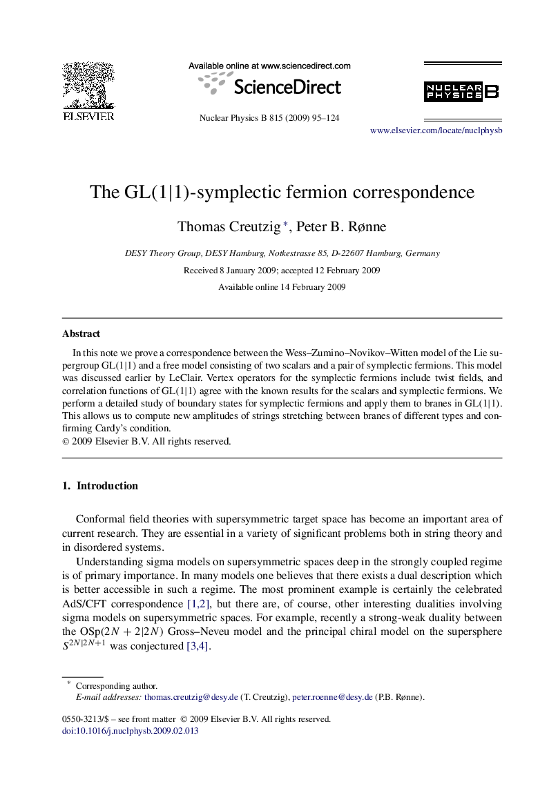 The GL(1|1)-symplectic fermion correspondence