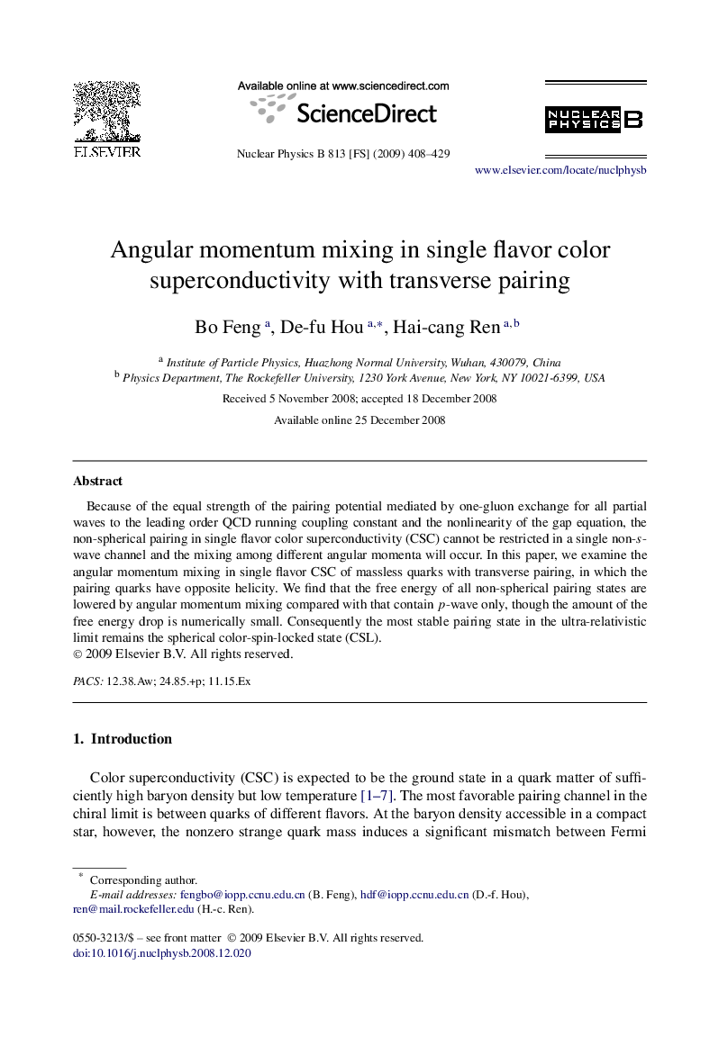 Angular momentum mixing in single flavor color superconductivity with transverse pairing