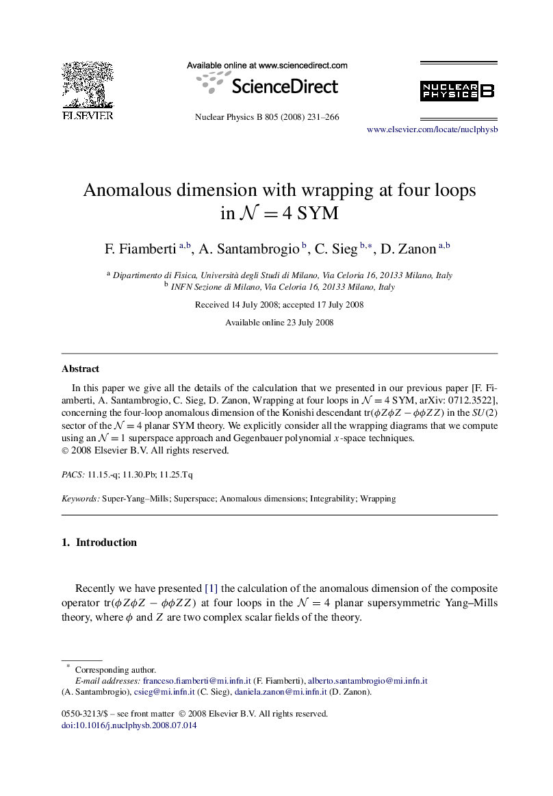 Anomalous dimension with wrapping at four loops in N=4N=4 SYM