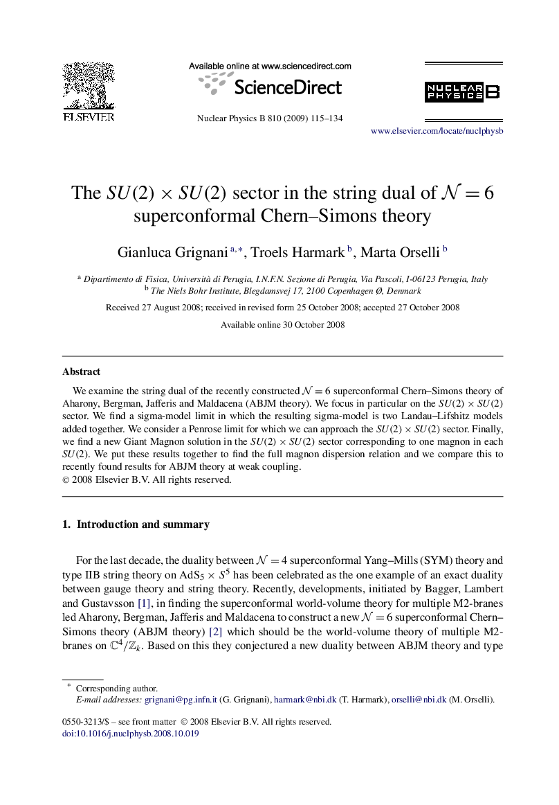 The SU(2)ÃSU(2) sector in the string dual of N=6 superconformal Chern-Simons theory