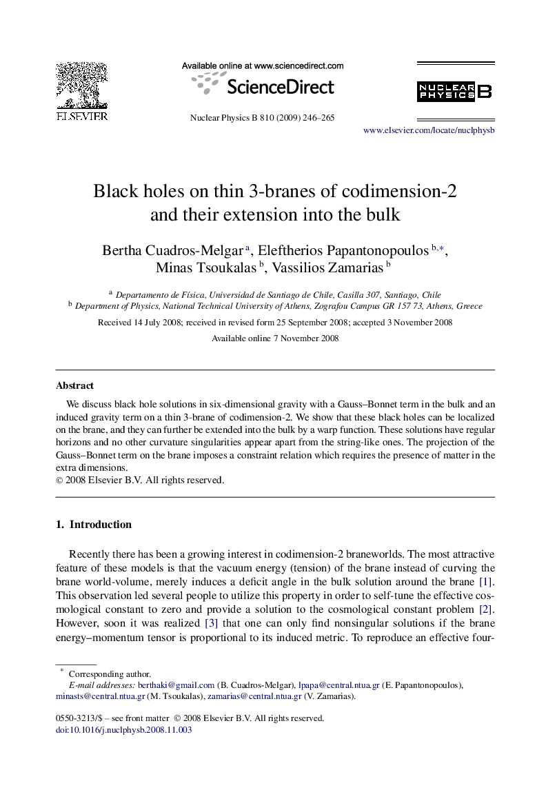 Black holes on thin 3-branes of codimension-2 and their extension into the bulk