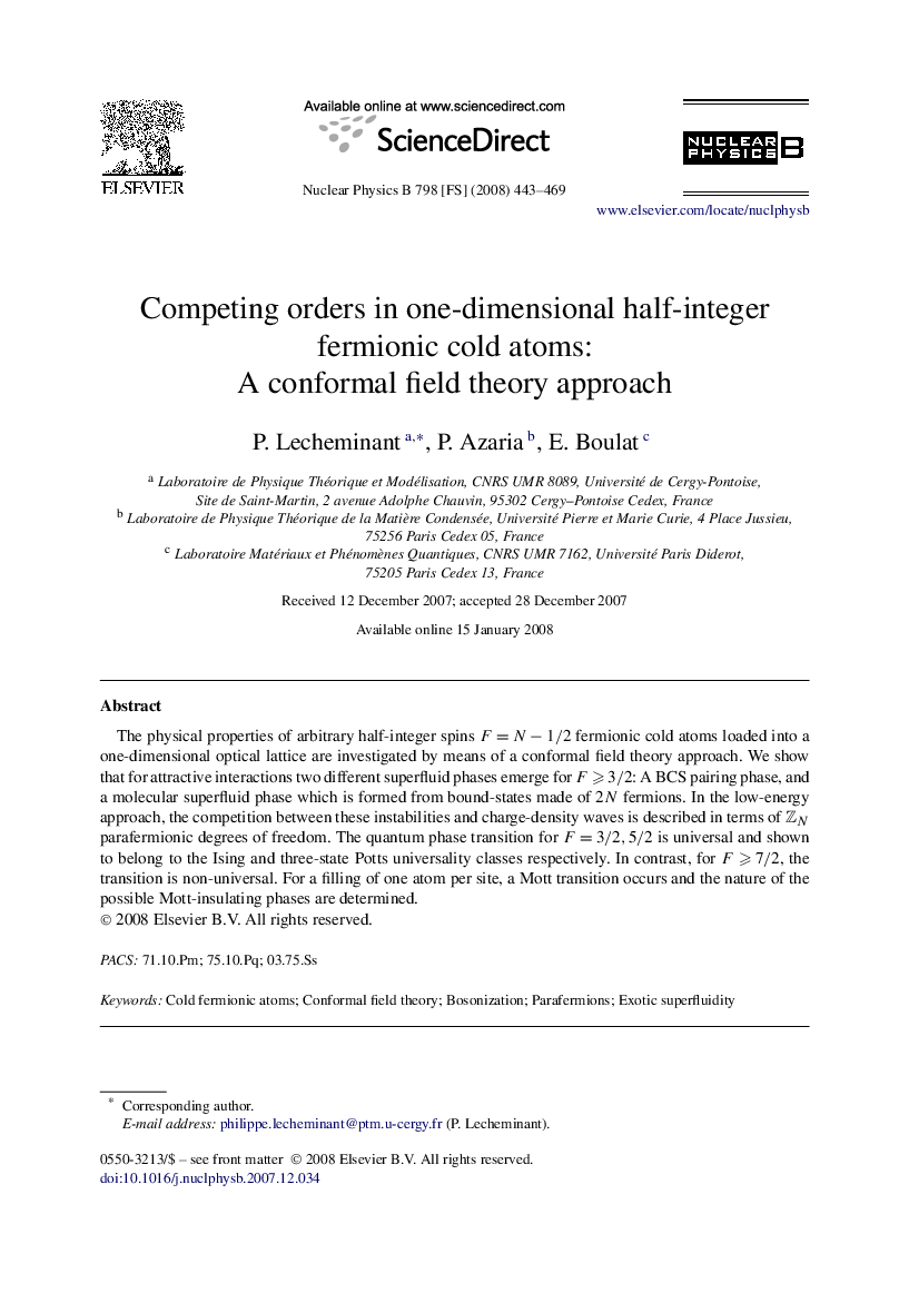 Competing orders in one-dimensional half-integer fermionic cold atoms: A conformal field theory approach