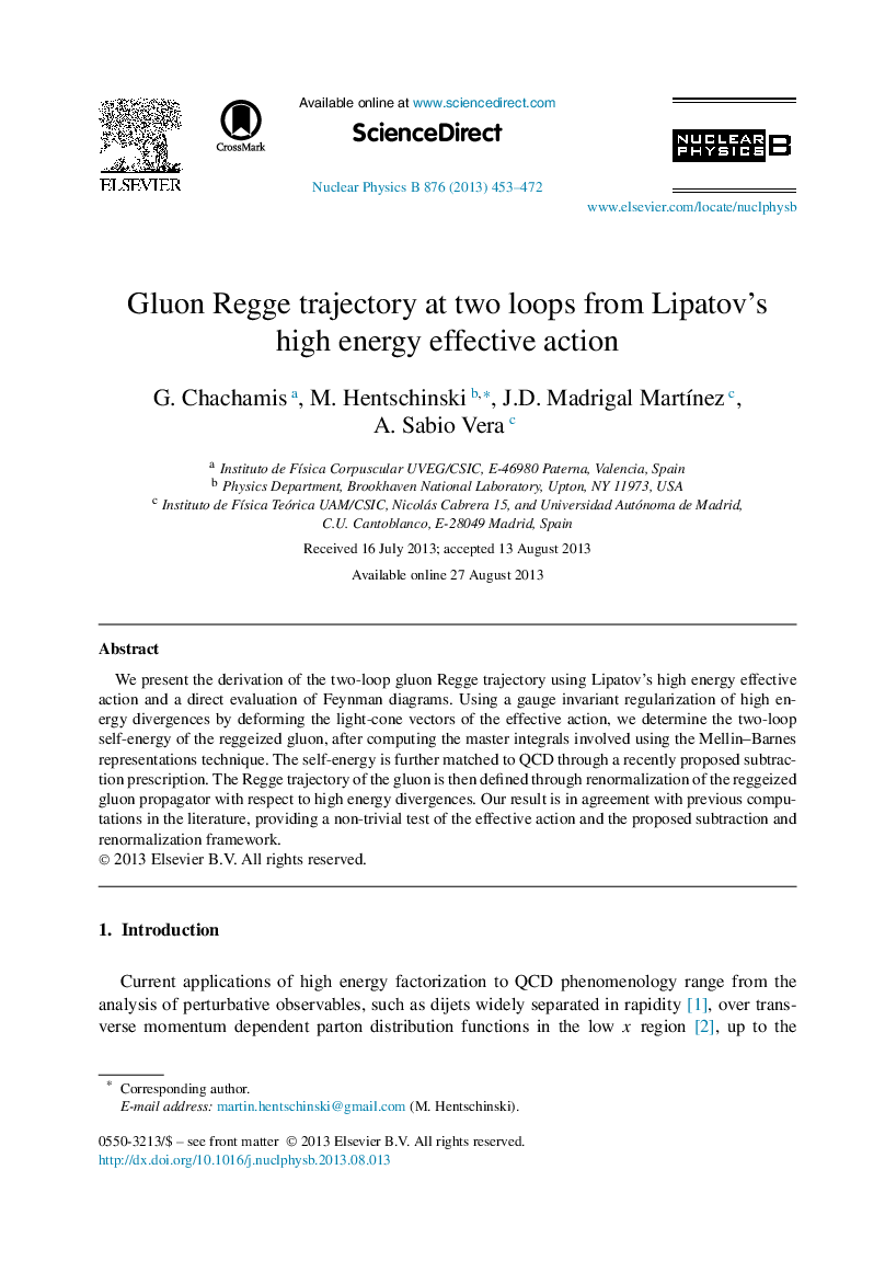Gluon Regge trajectory at two loops from Lipatovʼs high energy effective action