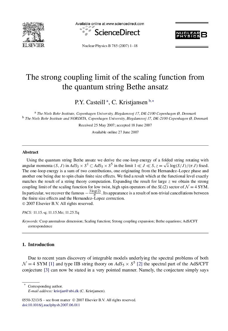 The strong coupling limit of the scaling function from the quantum string Bethe ansatz