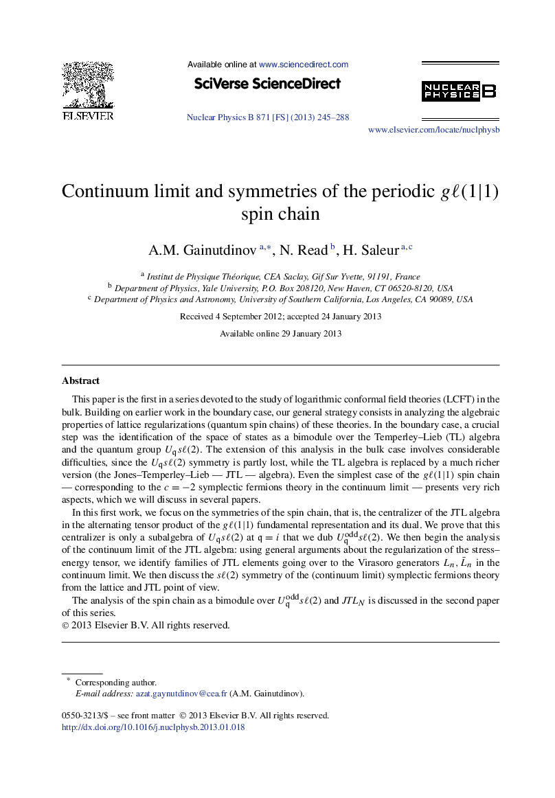 Continuum limit and symmetries of the periodic gâ(1|1) spin chain