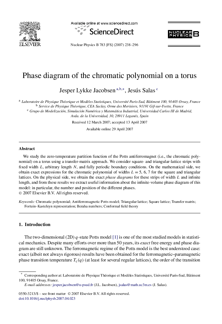 Phase diagram of the chromatic polynomial on a torus