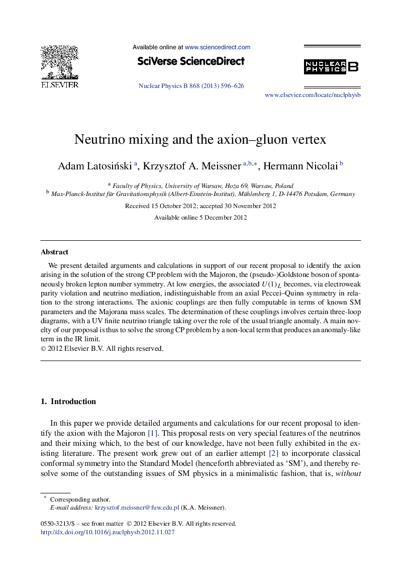 Neutrino mixing and the axion–gluon vertex
