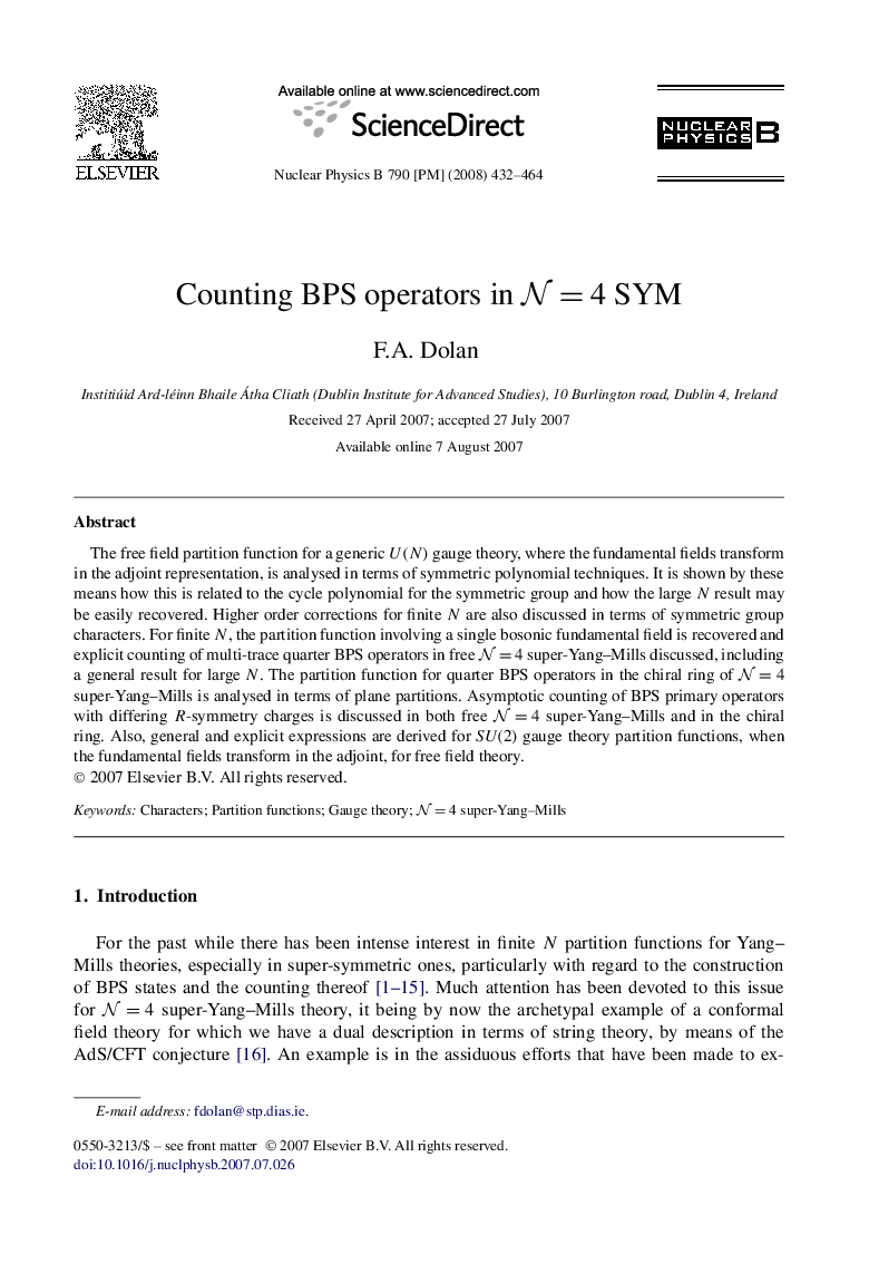 Counting BPS operators in N=4 SYM