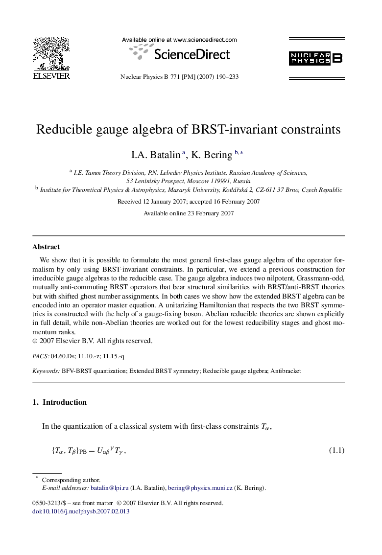 Reducible gauge algebra of BRST-invariant constraints