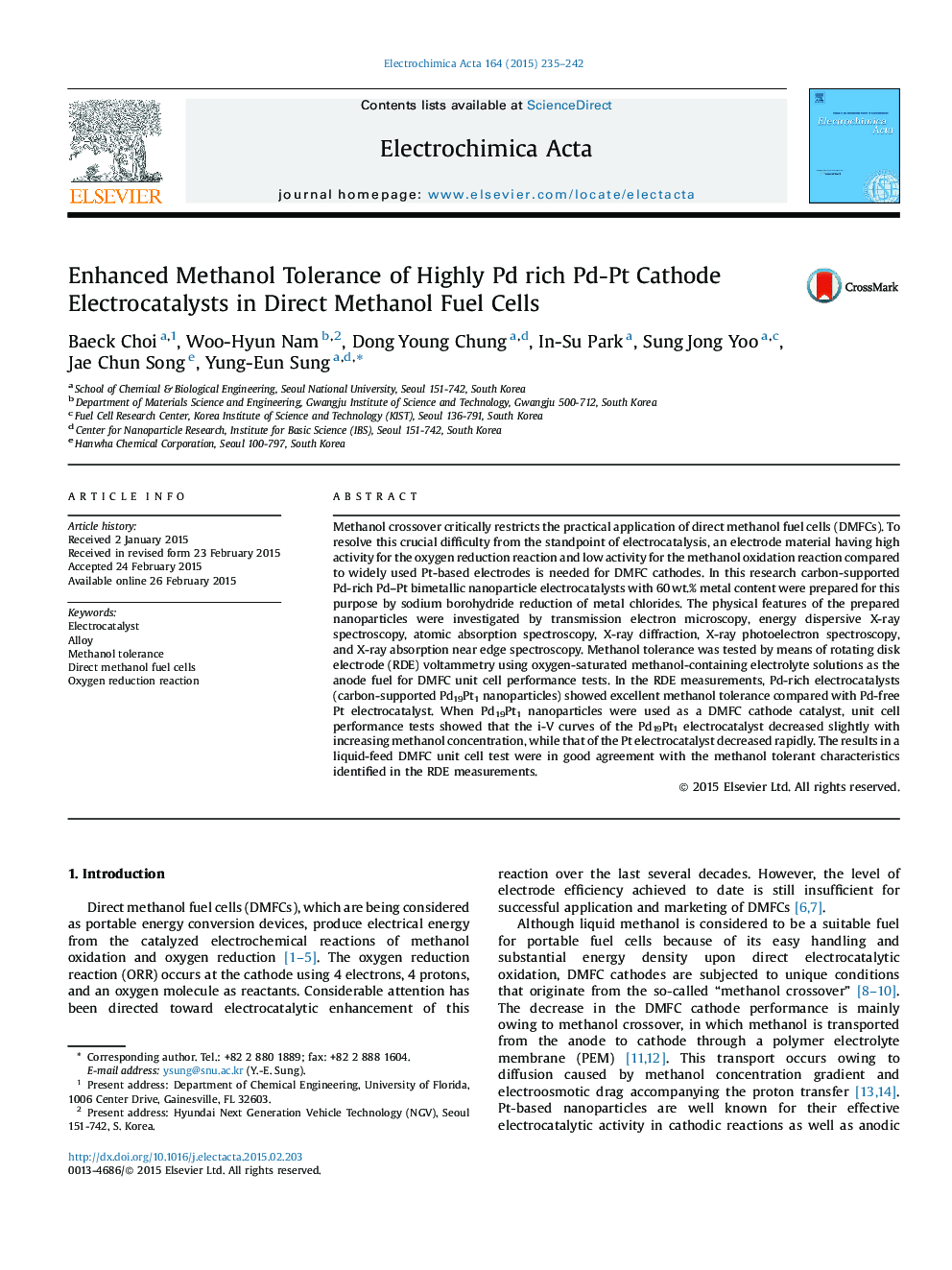 Enhanced Methanol Tolerance of Highly Pd rich Pd-Pt Cathode Electrocatalysts in Direct Methanol Fuel Cells