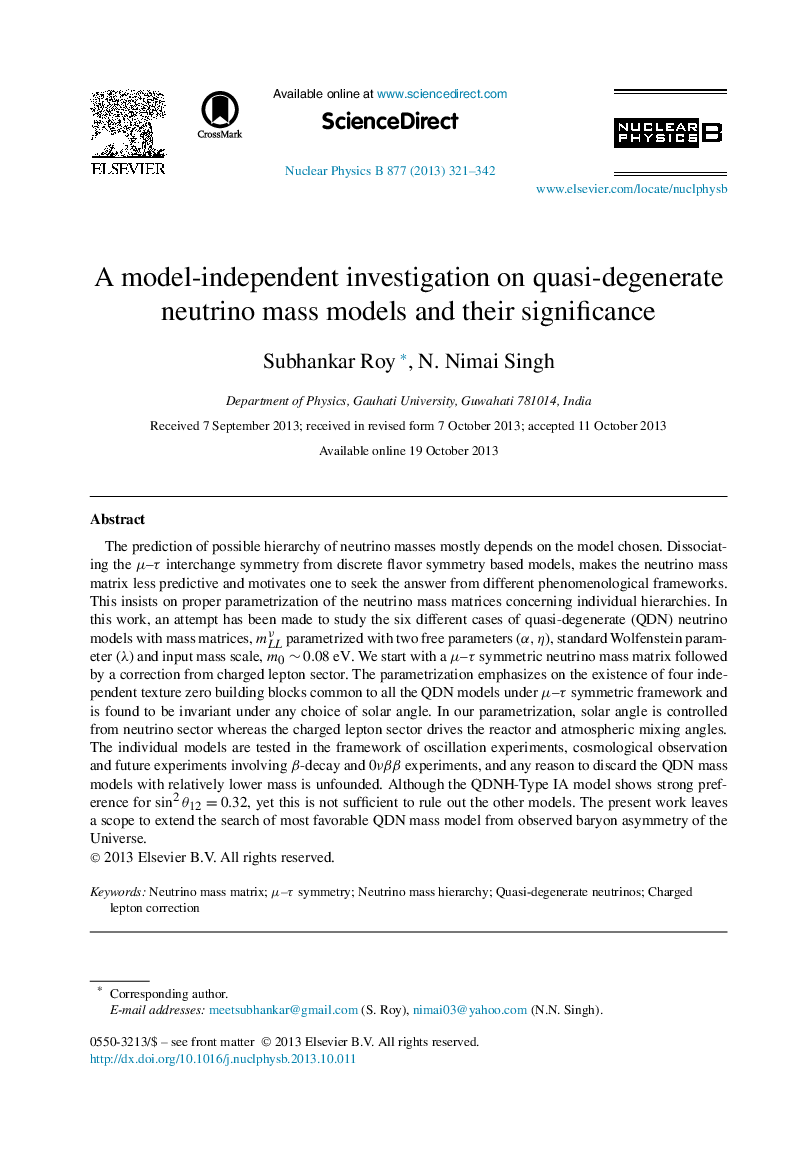 A model-independent investigation on quasi-degenerate neutrino mass models and their significance