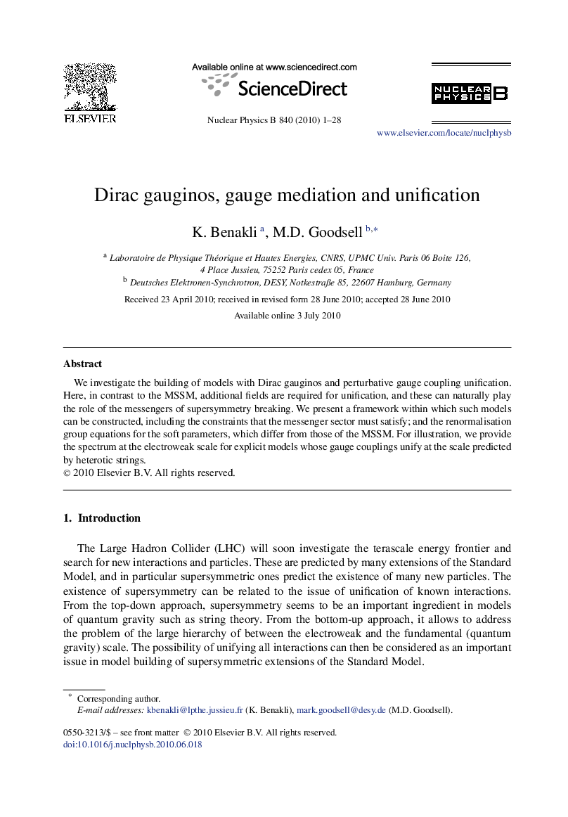Dirac gauginos, gauge mediation and unification