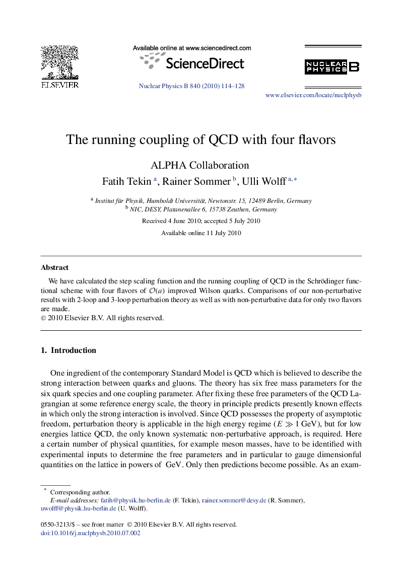 The running coupling of QCD with four flavors