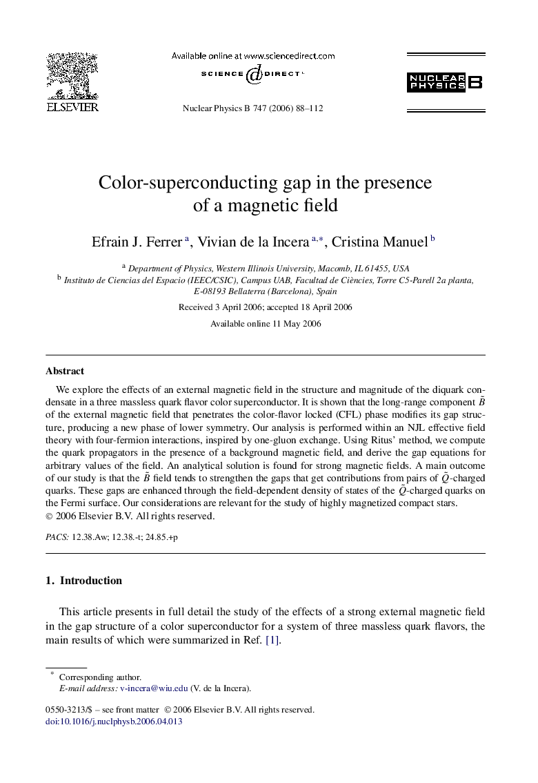 Color-superconducting gap in the presence of a magnetic field