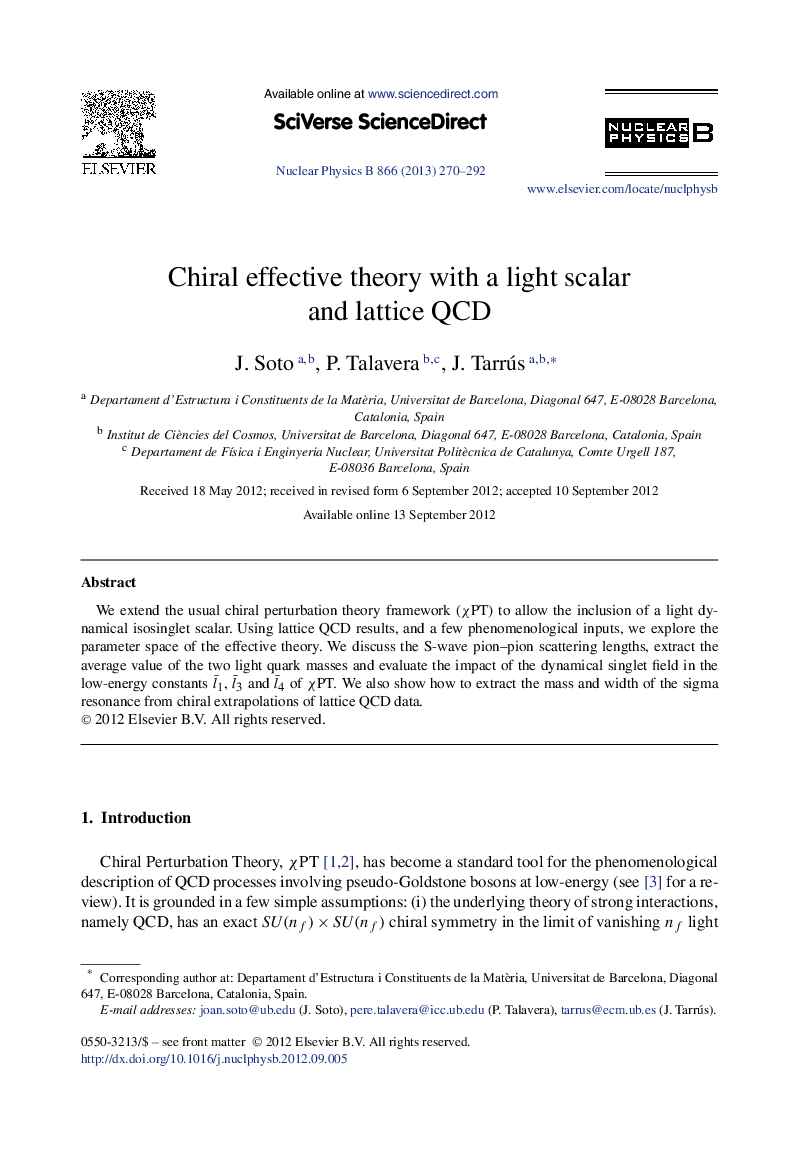 Chiral effective theory with a light scalar and lattice QCD