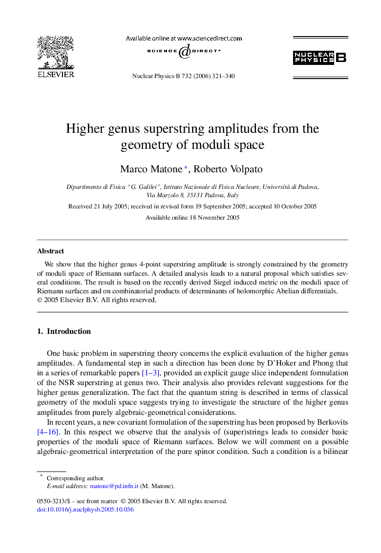 Higher genus superstring amplitudes from the geometry of moduli space
