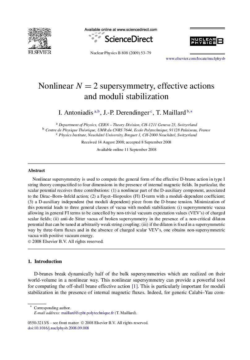 Nonlinear N=2N=2 supersymmetry, effective actions and moduli stabilization