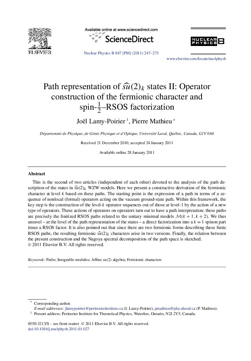 Path representation of suË(2)k states II: Operator construction of the fermionic character and spin-12-RSOS factorization