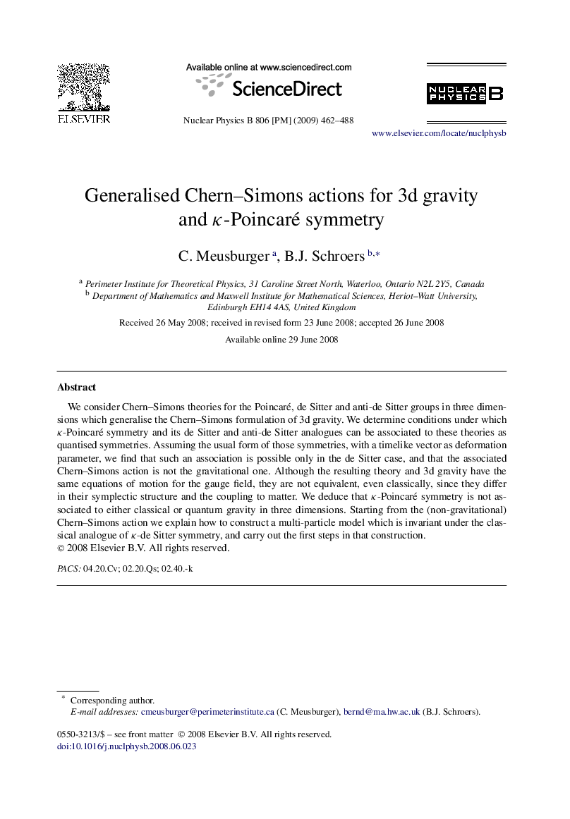 Generalised Chern-Simons actions for 3d gravity and Îº-Poincaré symmetry