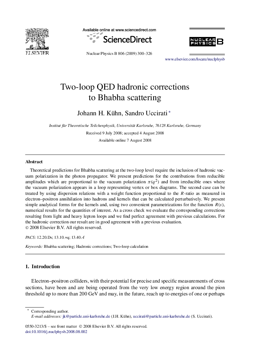 Two-loop QED hadronic corrections to Bhabha scattering