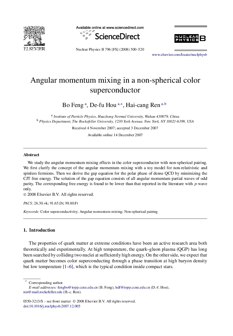 Angular momentum mixing in a non-spherical color superconductor