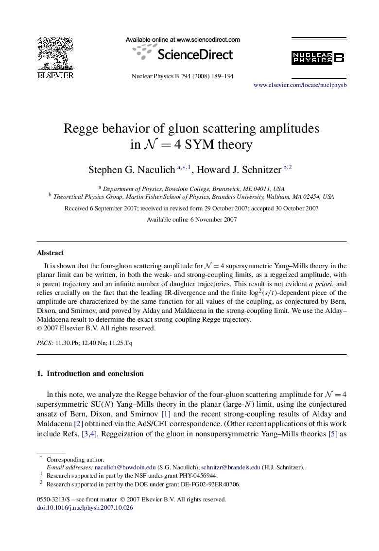 Regge behavior of gluon scattering amplitudes in N=4 SYM theory